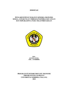 Pengaruh Pengungkapan Kinerja Ekonomi, Sosial, Lingkungan Terhadap ...